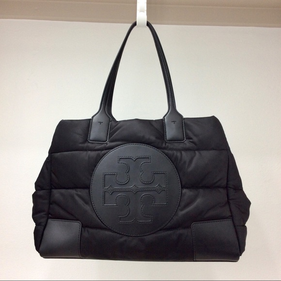 Tory Burch Handbags - Tory Burch Ella Mini Puffer Tote Purse Puffy Quilted Black Shoulder Bag Handbag